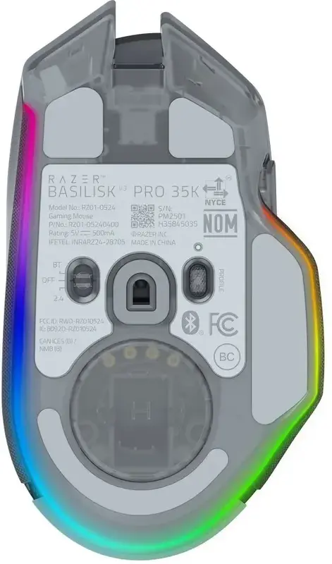 Миша RAZER Basilisk V3 PRO Wireless, 35K, Phantom White (RZ01-05240400-R3G1) - фото - №1