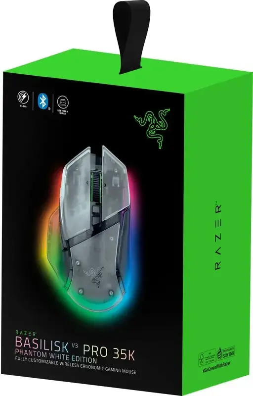 Миша RAZER Basilisk V3 PRO Wireless, 35K, Phantom White (RZ01-05240400-R3G1) - фото - №5