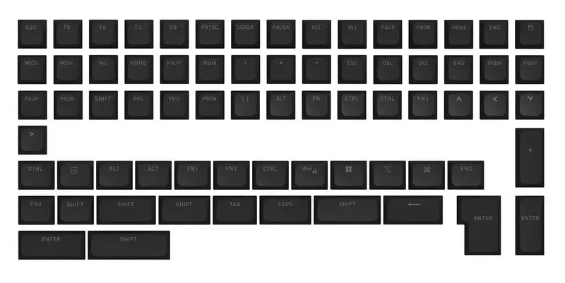 Набор кейкапов HATOR OMA profile PBT keycap set (HTS503) black, B-part, ANSI-ISO - фото - №0