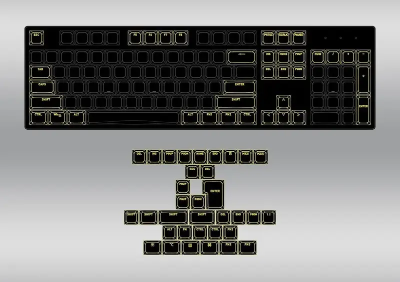 Набор кейкапов HATOR OMA profile PBT keycap set (HTS503) black, B-part, ANSI-ISO - фото - №3