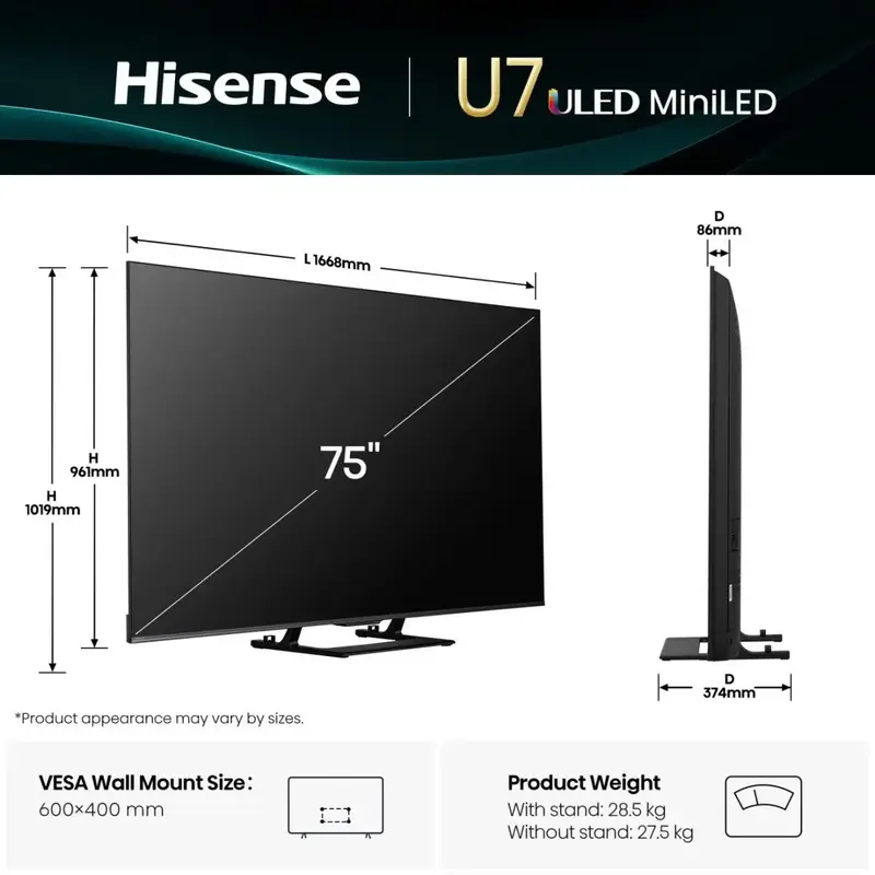 Телевізор Hisense 75U7Q - фото - №3