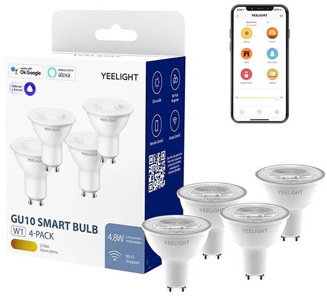 Смарт-лампочки Yeelight GU10 Smart Bulb W1 (Dimmable) White (4-pack) (YLDP004) фото