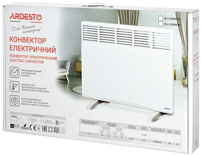 Конвектор електричний Ardesto CH-1500MOW - фото - №6