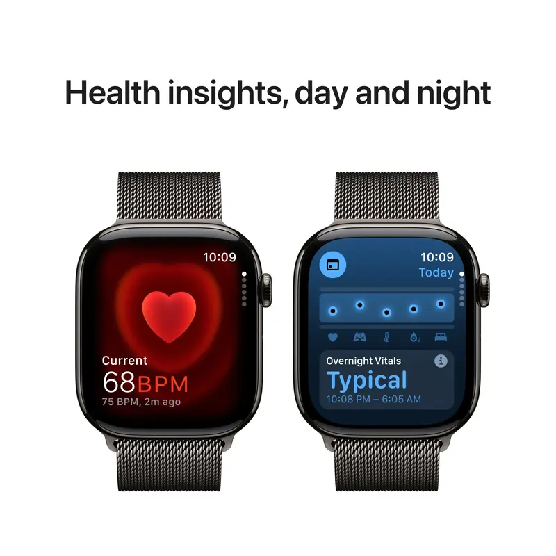Apple Watch Series 10 GPS + Cellular 42mm Slate Titanium Case with Slate Milanese Loop - фото - №4
