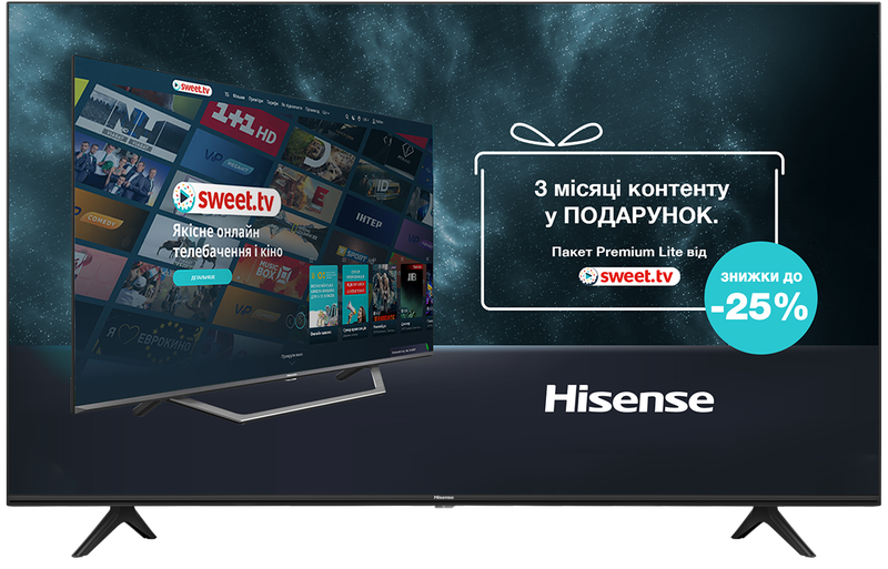 Телевізор Hisense 55" 4K Smart TV (55A7100F) фото
