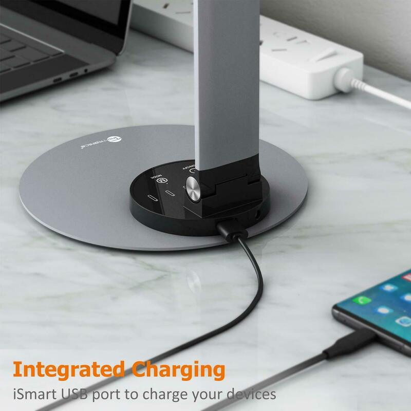 Лампа настольная TaoTronics LED Desk Lamp with USB Charging Port 9W (Silver) TT-DL22S фото