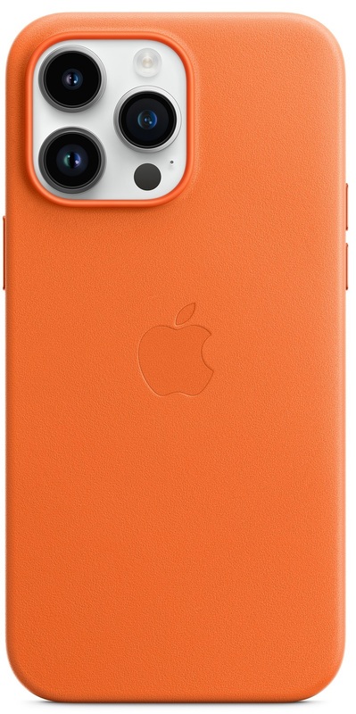Чохол Apple Leather Case with MagSafe (Orange) MPPR3ZE/A для iPhone 14 Pro Max фото
