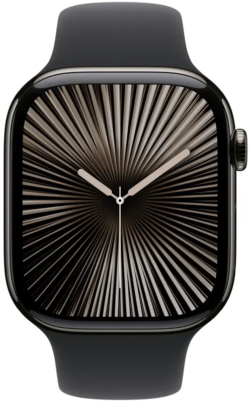 Apple Watch Series 10 GPS + Cellular 46mm Slate Titanium Case with Black Sport Band - M/L - фото - №1