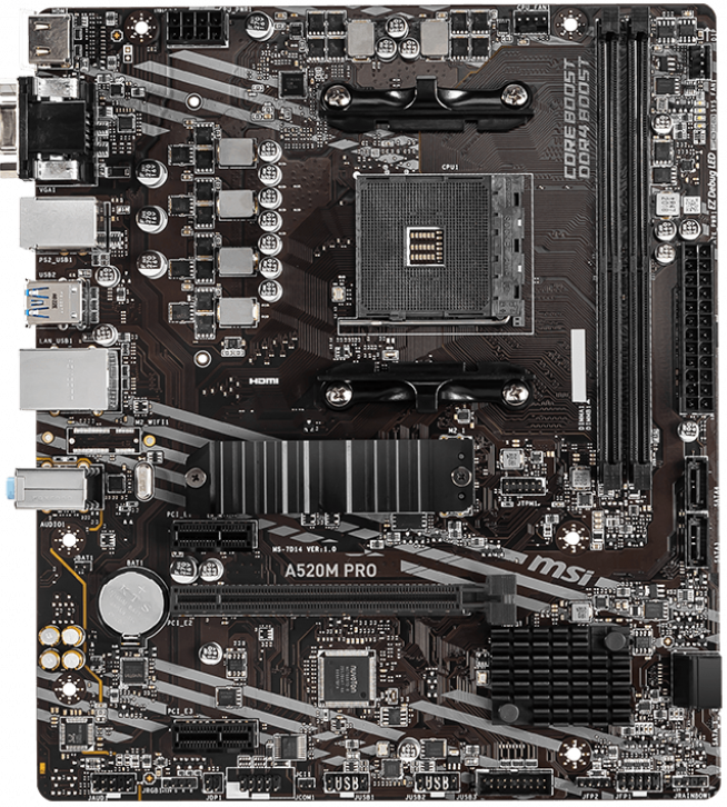 Материнcкая плата MSI A520M Pro sAM4 A520 2xDDR4 фото