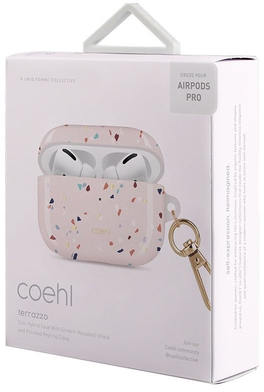 Чехол Uniq Coehl Terrazzo для AirPods Pro Case - Blush Pink (Pink) фото