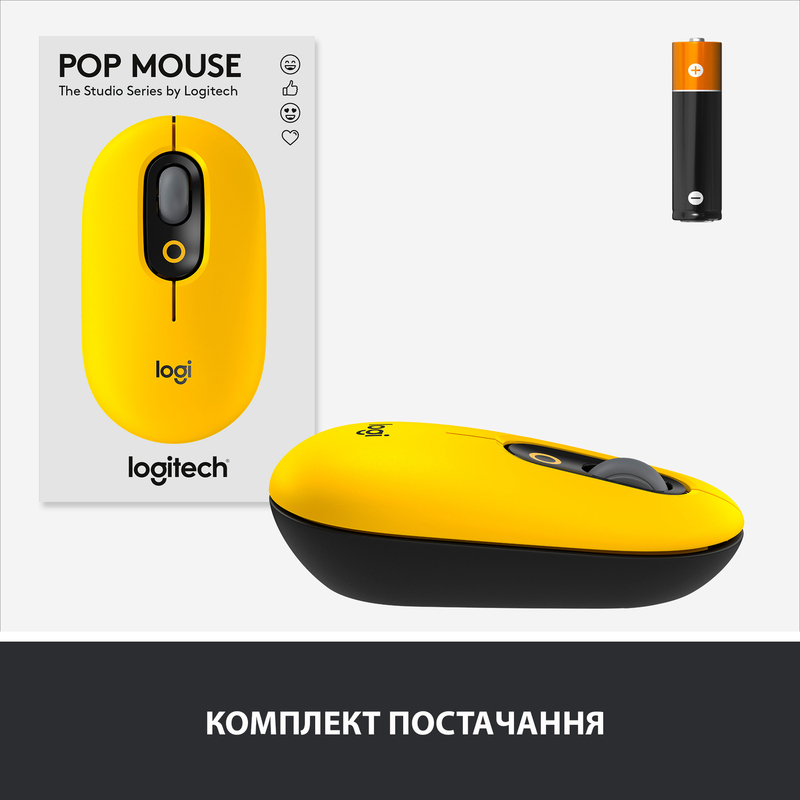Миша Logitech POP Mouse Bluetooth (Blast Yellow) 910-006546 фото