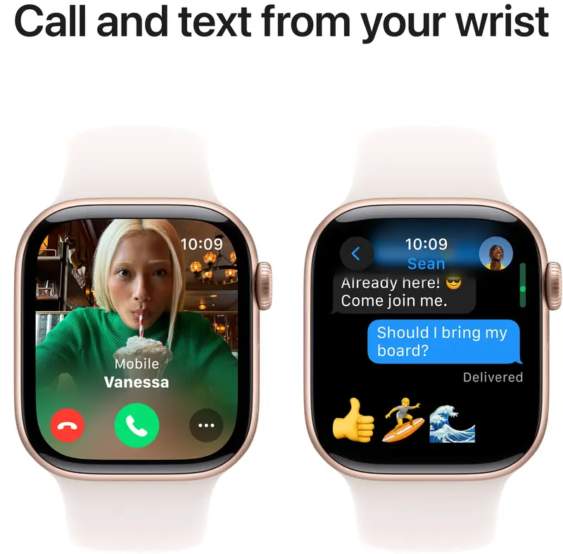Apple Watch Series 10 GPS + Cellular 42mm Rose Gold Aluminium Case with Light Blush Sport Band - M/L - фото - №6