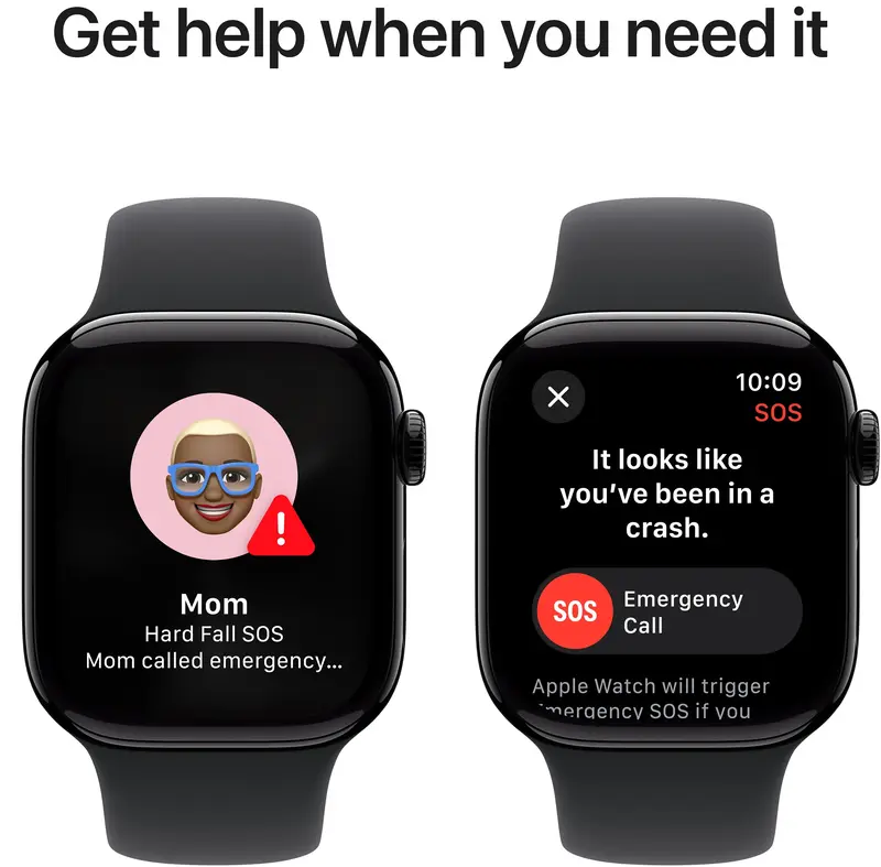 Apple Watch Series 10 GPS + Cellular 42mm Jet Black Aluminium Case with Black Sport Band - M/L - фото - №5