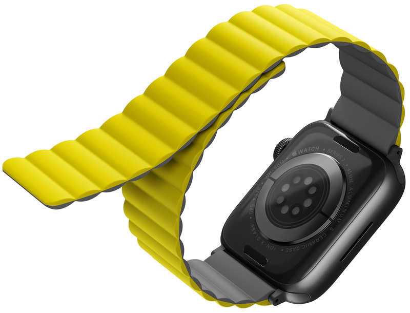 Ремешок UNIQ REVIX MAGNETIC Lemon (Yellow/Grey) для Apple Watch 45/44/42mm фото