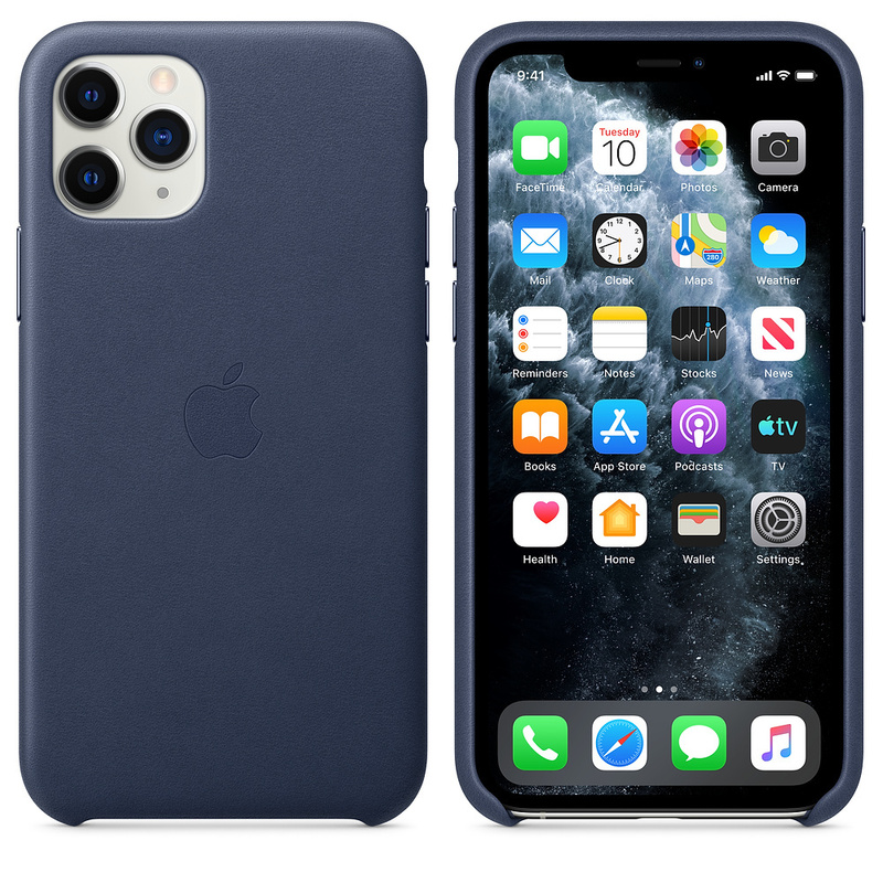 Чохол Apple Leather Case (Midnight Blue) MWYG2ZM/A для iPhone 11 Pro фото