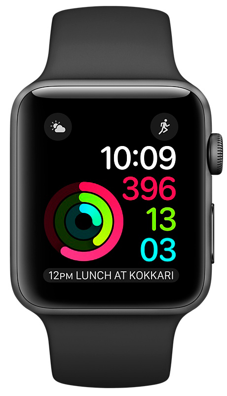Смарт-часы Apple Watch Series 1 38mm Space Gray Aluminum Case Black Sport Band (ZKMP022) фото