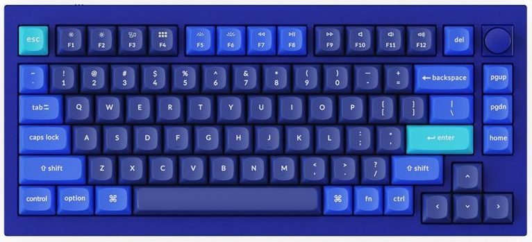 Бездротова клавіатура KEYCHRON Q1 84 Key QMK Silver (Blue) Q1O5_KEYCHRON фото