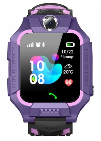 Детские часы-телефон с GPS трекером GOGPS K24 (Purple) фото