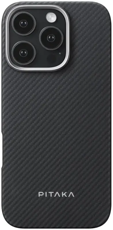 Чохол для iPhone 16 Pro Pitaka Ultra-Slim Case Classic Twill 600D Black/Grey (KI1601PA) фото
