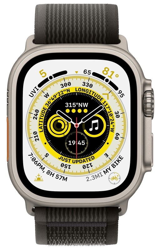Ремінець для годинника Apple Watch 49 mm (Black/Gray) Trail Loop - S/M MQEP3ZM/A фото