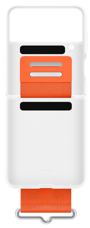 Чохол для Samsung Flip 4 Silicone Cover with Strap (White) EF-GF721TWEGUA фото