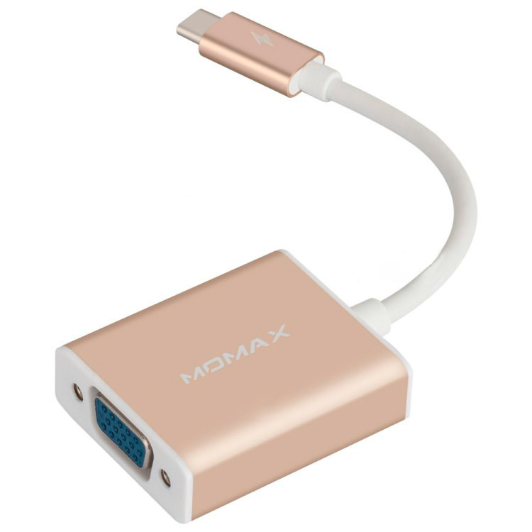 Кабель Momax 0.1m USB-C to VGA (Gold) DHC3L фото