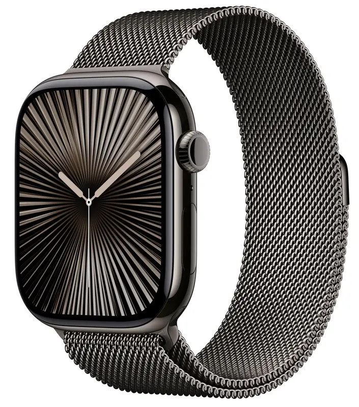 Apple Watch Series 10 GPS + Cellular 46mm Slate Titanium Case with Slate Milanese Loop - M/L - фото - №0