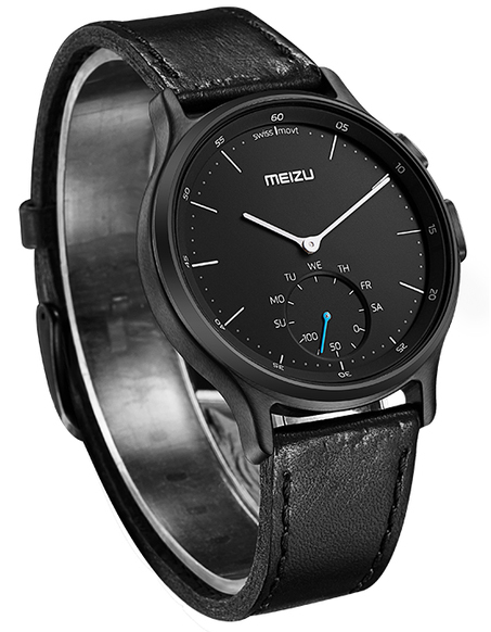 Смарт-годинник Meizu Light Smartwatch Black Leather Band фото