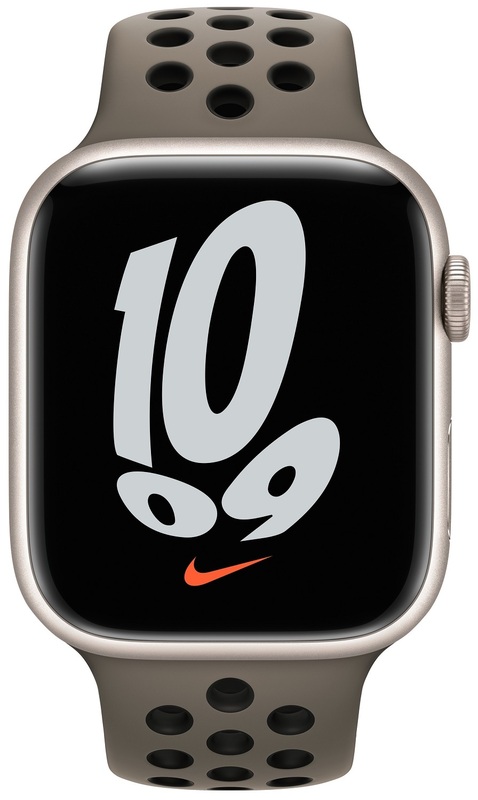 Ремінець для годинника Apple Watch 45 mm (Olive Grey/Black) Nike Sport Band MPH73ZM/A фото