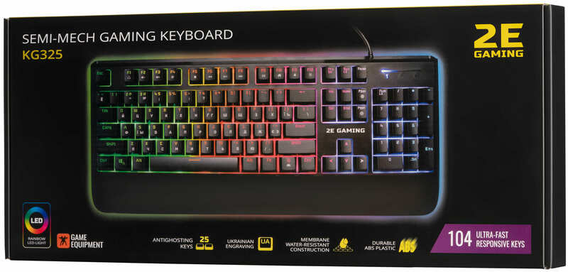 Ігрова клавіатура 2E GAMING KG325 LED USB Ukr (Black) 2E-KG325UB фото
