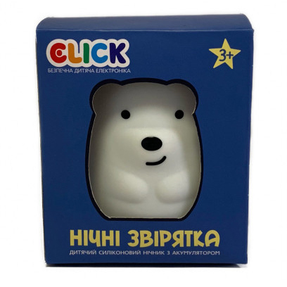 Детский ночник-игрушка Click "Ночные Зверушки" - Медведь (11 см) CLK-G01201 фото