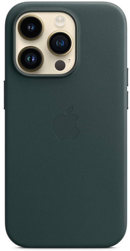 Чохол Apple Leather Case with MagSafe (Forest Green) MPPH3ZE/A для iPhone 14 Pro фото