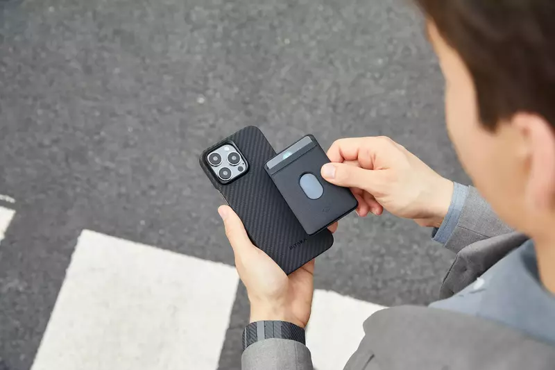 Чохол для iPhone 15 Pro Pitaka MagEZ Case 4 Twill 600D Black/Grey (KI1501PA) - фото - №6