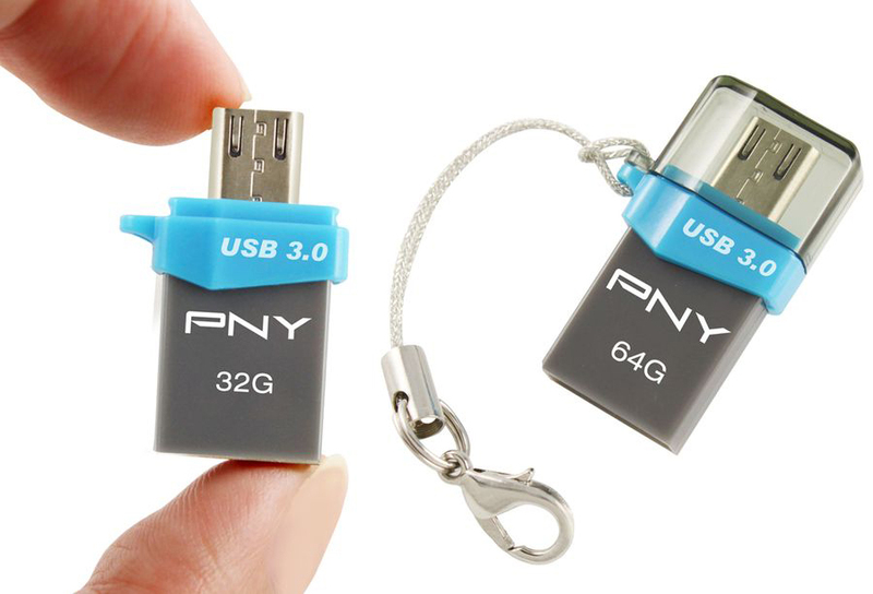 Флеш-пам'ять PNY Duo-Link OU3 3.0 64G (Dark grey) FDI64GOTGOU3G-EF фото