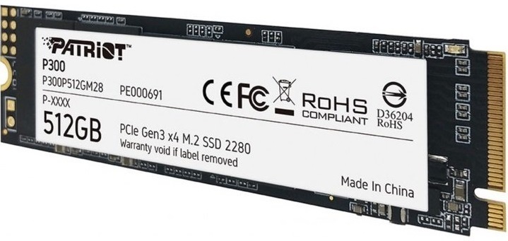 SSD Накопичувач M.2 Patriot NVMe PCIe 3.0 x4 512GB 2280 P300 P300P512GM28 - фото - №1