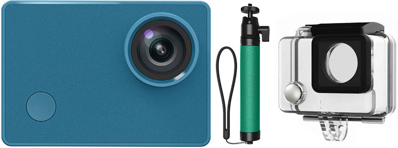 Экшн-камера Seabird 4K Action Camera 3.0 (Blue) + Selfie Stick (Green) Set фото