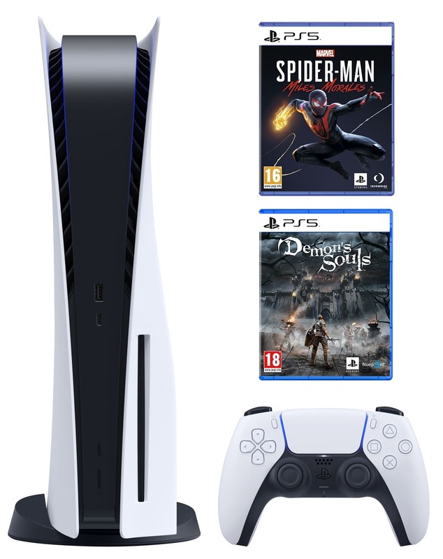 Бандл Игровая консоль PlayStation 5 + PS5 Demons Souls + PS5 Marvels Spider-Man: Miles Morales фото