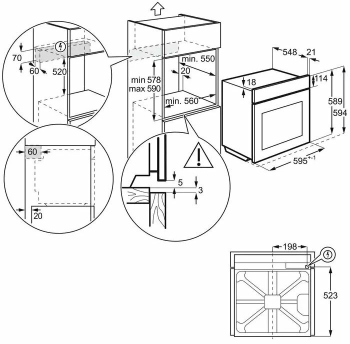 Духовой шкаф электрический ELECTROLUX OEF3H70TK - фото - №5