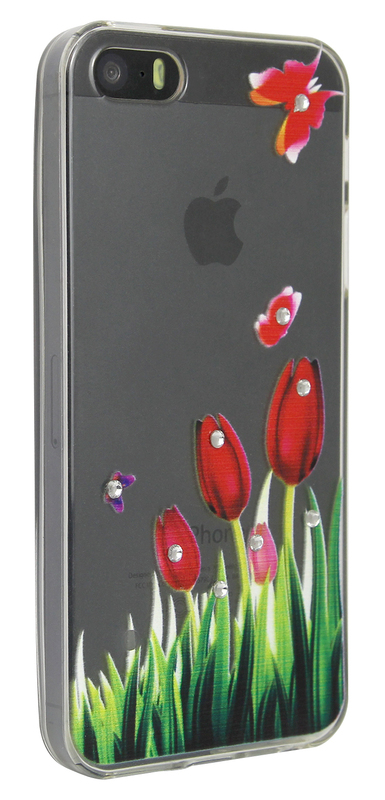 Чохол Lucent Diamond iPhone 5 / 5S / SE Tulips Red - фото - №2