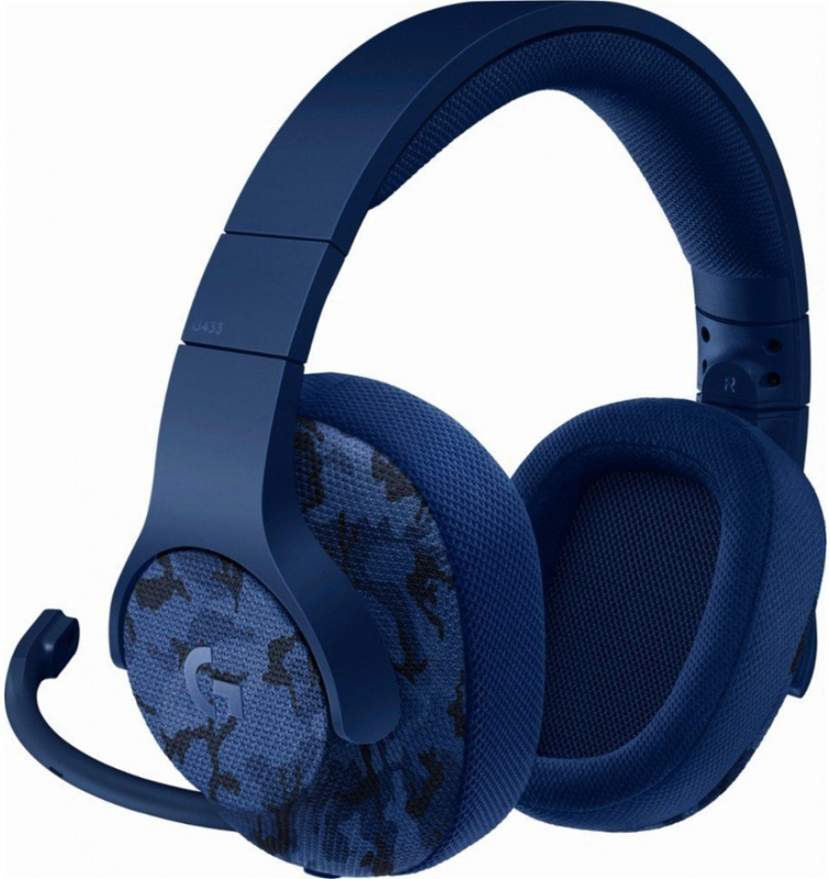 Ігрова гарнітура Logitech G433 7.1 Surround Gaming Headset (Blue camo) 981-000688 фото