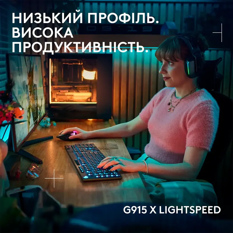Ігрова клавіатура Logitech G915 Wireless Black LINEAR - фото - №1