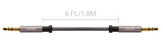 Кабель Moshi 1.8m Mini-Stereo Audio Cable to 6 ft (Black) 99MO023002 фото