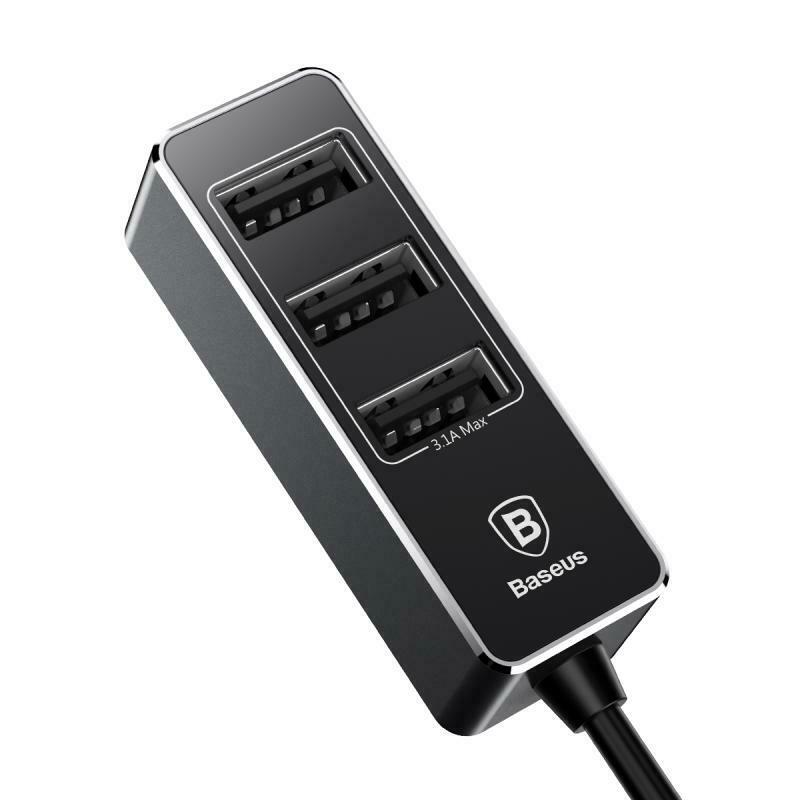 Автомобільний ЗП Baseus USB + 3USB etc (Dark Grey) CCTON-0G фото