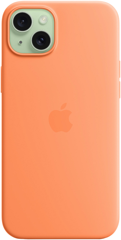 Чехол для iPhone 15 Silicone Case with MagSafe Orange Sorbet (MT0W3ZM/A) фото