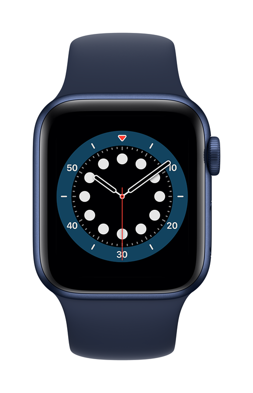 Apple Watch Series 6 40mm Blue Aluminum Case with Deep Navy Sport Band MG143 фото