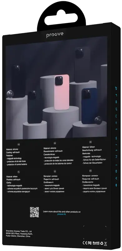 Чохол для iPhone 15 Pro Proove Silicone Case with Magnetic Ring (light pink) - фото - №4