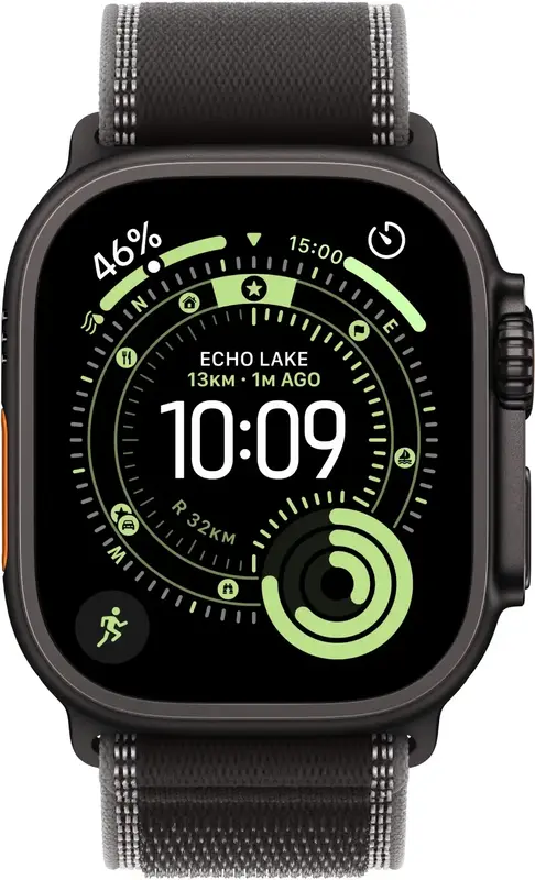 Apple Watch Ultra 3 GPS + Cellular 49mm Black Titanium Case with Black/Charcoal Trail Loop - S/M (MF1D4QP/A) - фото - №1