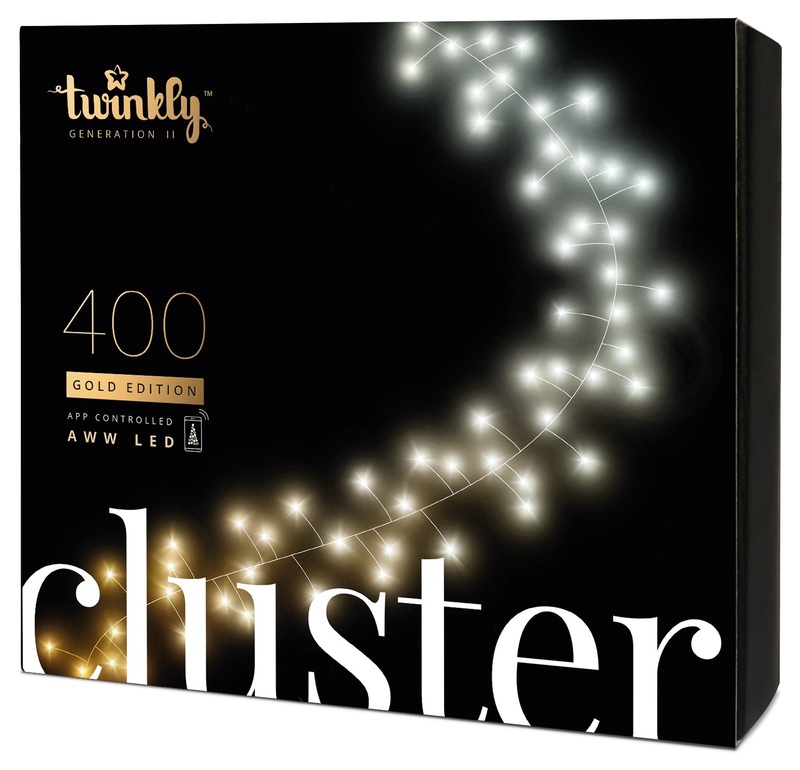 Гирлянда Twinkly Smart LED Cluster AWW 400, BT+WiFi, Gen II, IP44 6 м (кабель черный) TWC400GOP-BEU фото