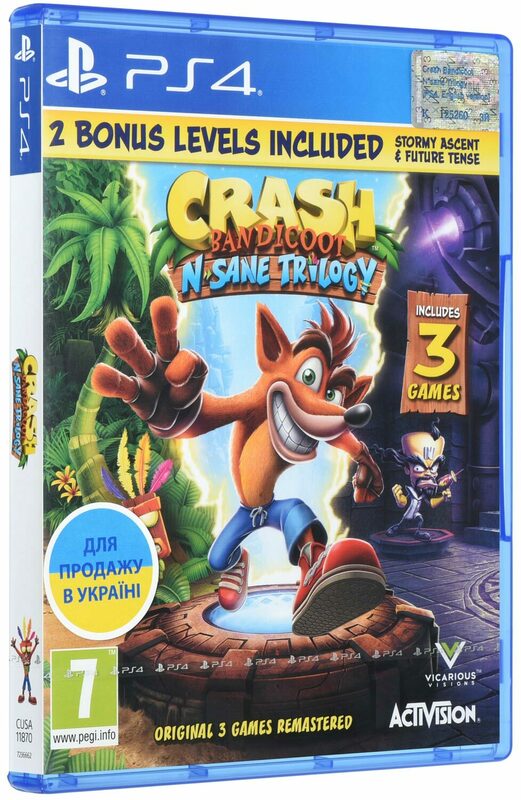 Диск Crash Bandicoot N. Sane Trilogy (Blu-ray, English version) для PS4 (7211034) - фото - №1