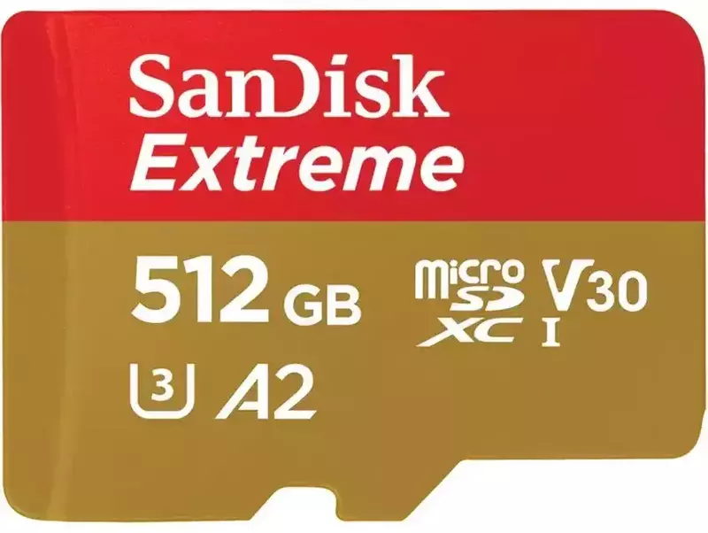 Карта пам'яті microSD SanDisk 512GB C10 UHS-I U3 R190/W130MB/s Extreme V30 + SD (SDSQXAV-512G-GN6MA) фото